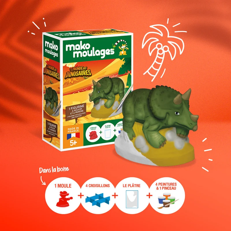 Kit créatif moulage + peinture - Tricératops