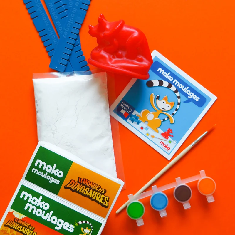 Kit créatif moulage + peinture - Tricératops