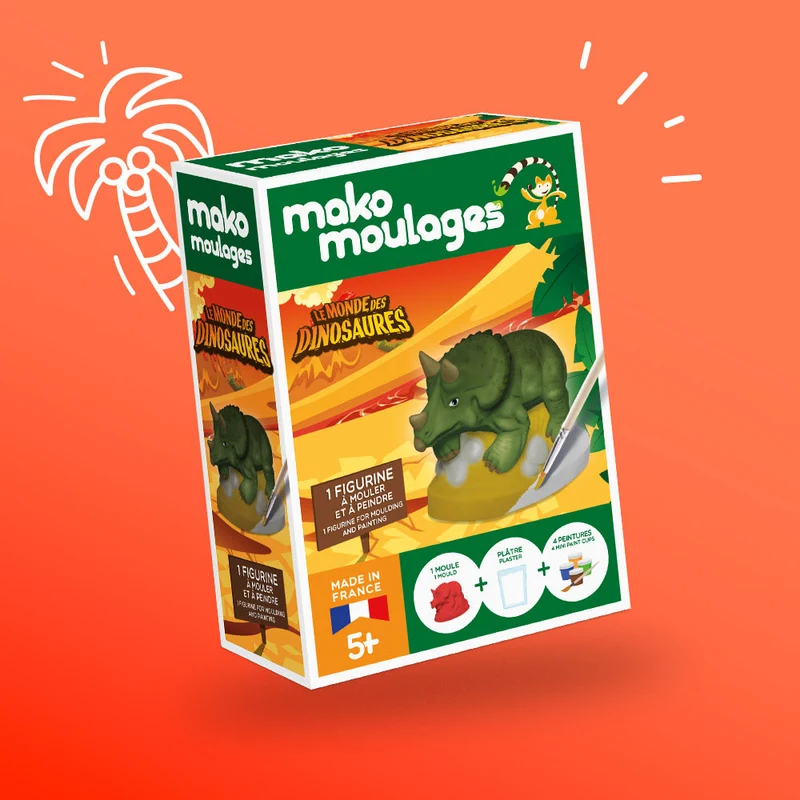 Kit créatif moulage + peinture - Tricératops