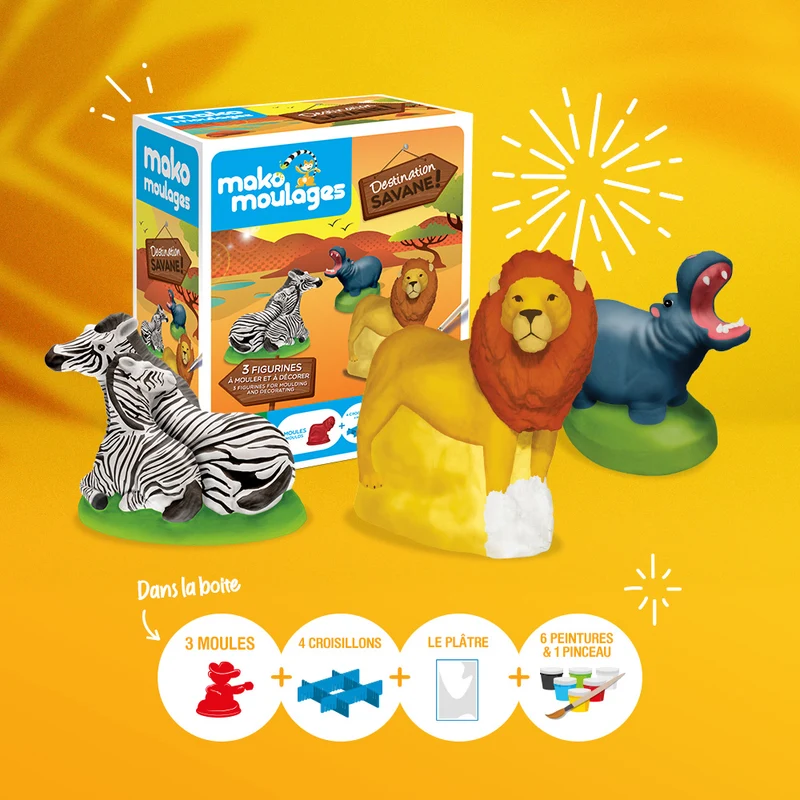 Kit créatif moulage + peinture (3) - Savane