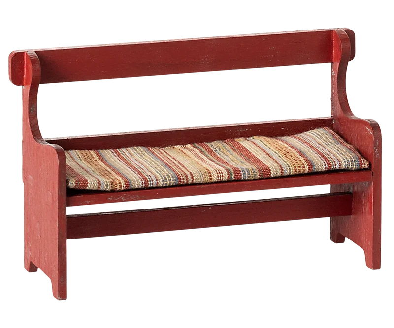 Banc en bois miniature - Rouge