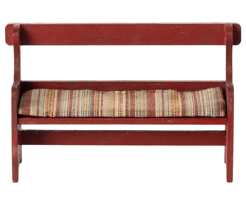Banc en bois miniature - Rouge