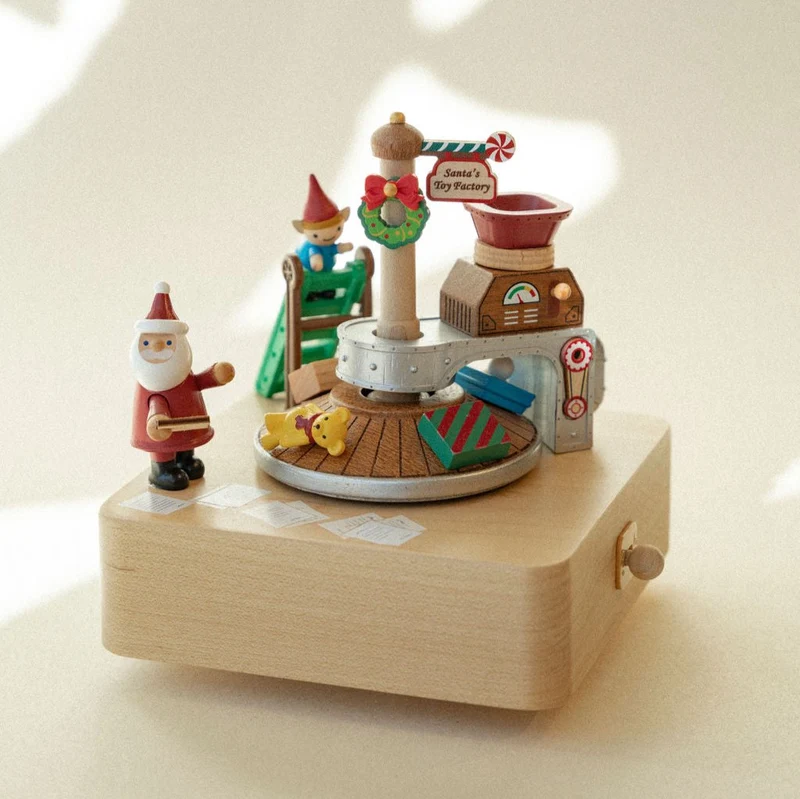 Boite musicale en bois - Fabrique du Père-Noël