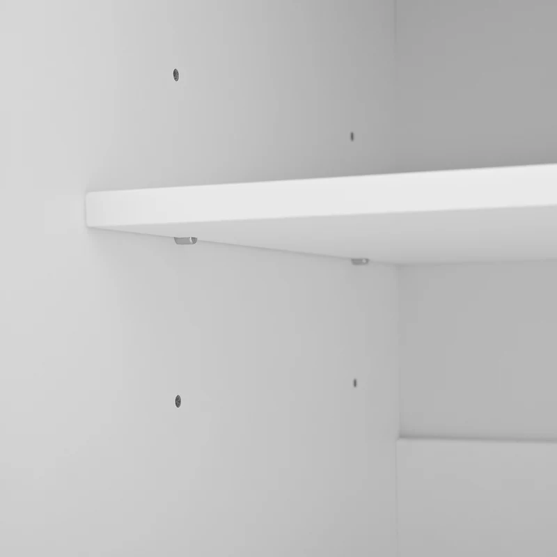 Buffet avec table retratable à 360° avec portes en verre ondulé convertible îlot de cuisine blanc PRAIRIEHAZE