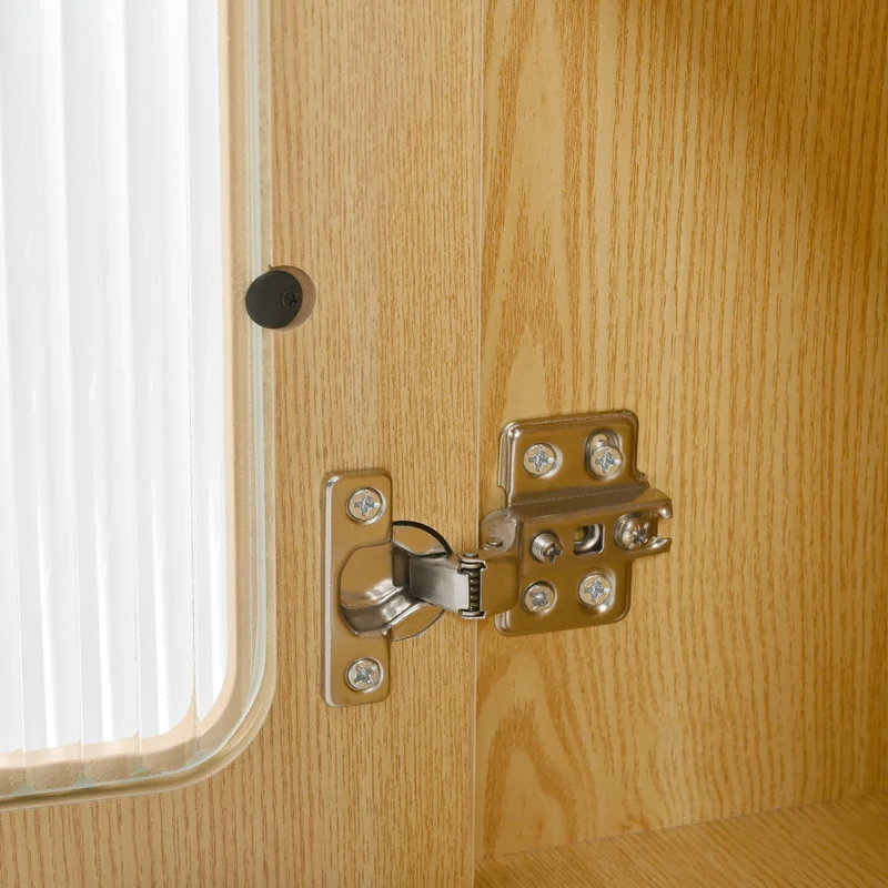 Coiffeuse moderne effet bois avec un miroir LED d'éclairage, 3 tiroirs et une armoire latérale (sans tabouret) IMMUNE