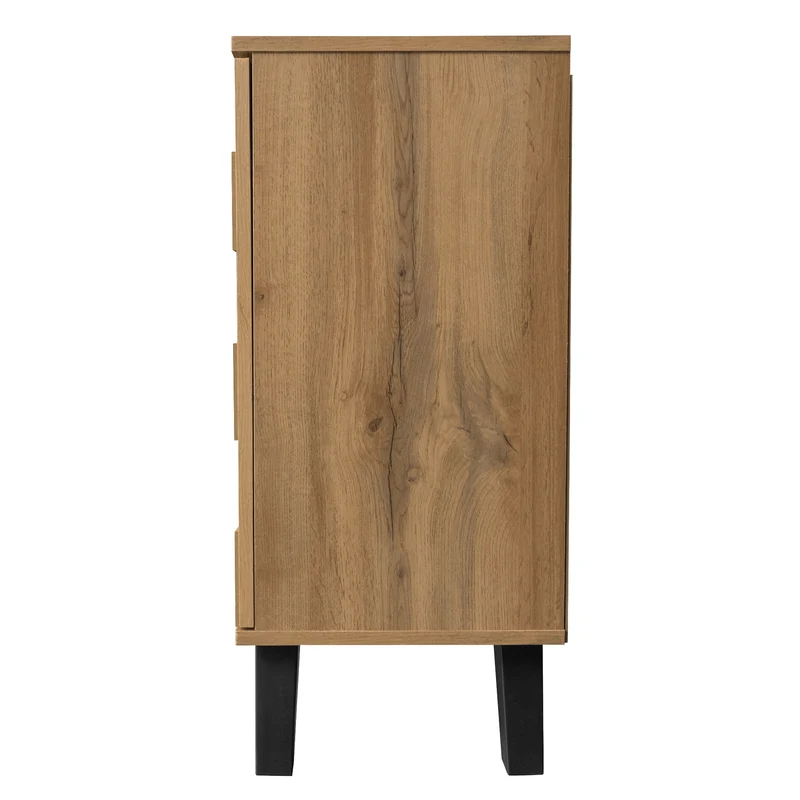Buffet moderne effet bois à 4 portes 160,5x35,5x78cm OCAERS