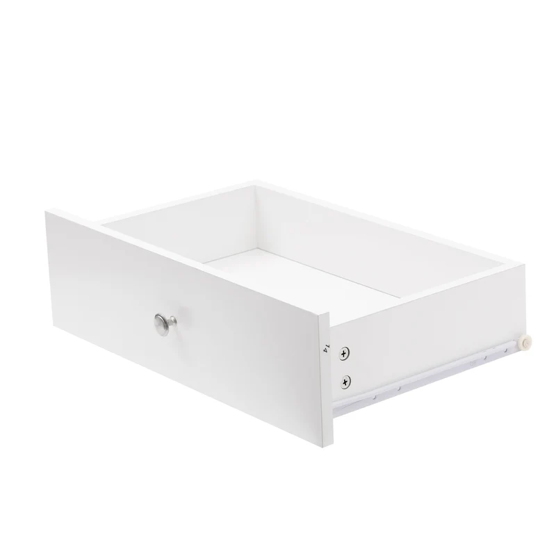 Buffet blanc et effet bois 4 portes 3 tiroirs 160*37*75cm STAANKIL