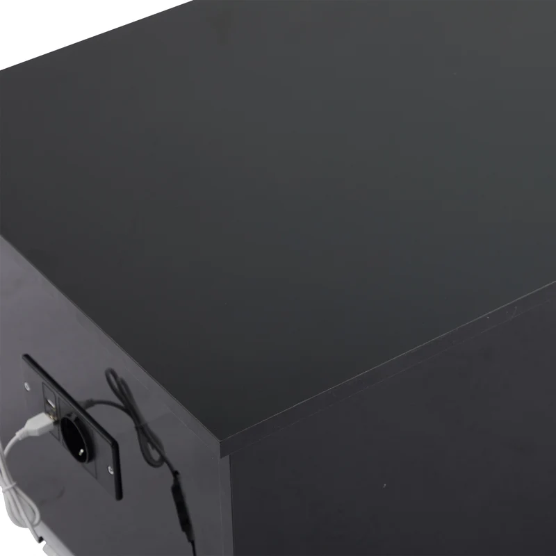 Table basse relevable noire brillante avec éclairage LED 100*50*35 cm OKRUITS BLACK