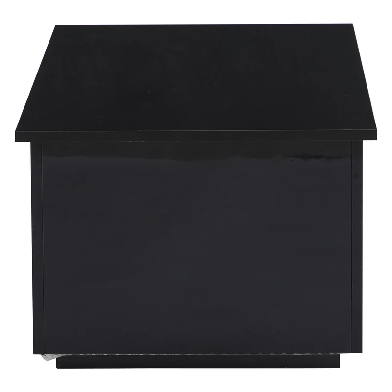 Table basse relevable noire brillante avec éclairage LED 100*50*35 cm OKRUITS BLACK
