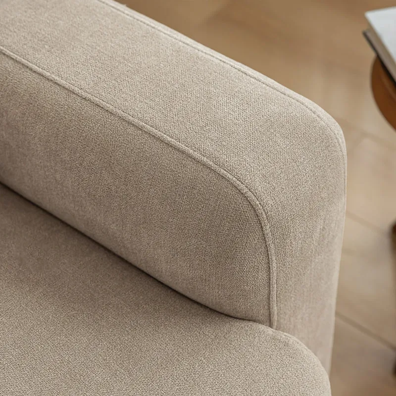 Canapé moderne rembourrés tissu chenille beige 3 places avec coussins SHIDADS BEIGE 3 SEATS