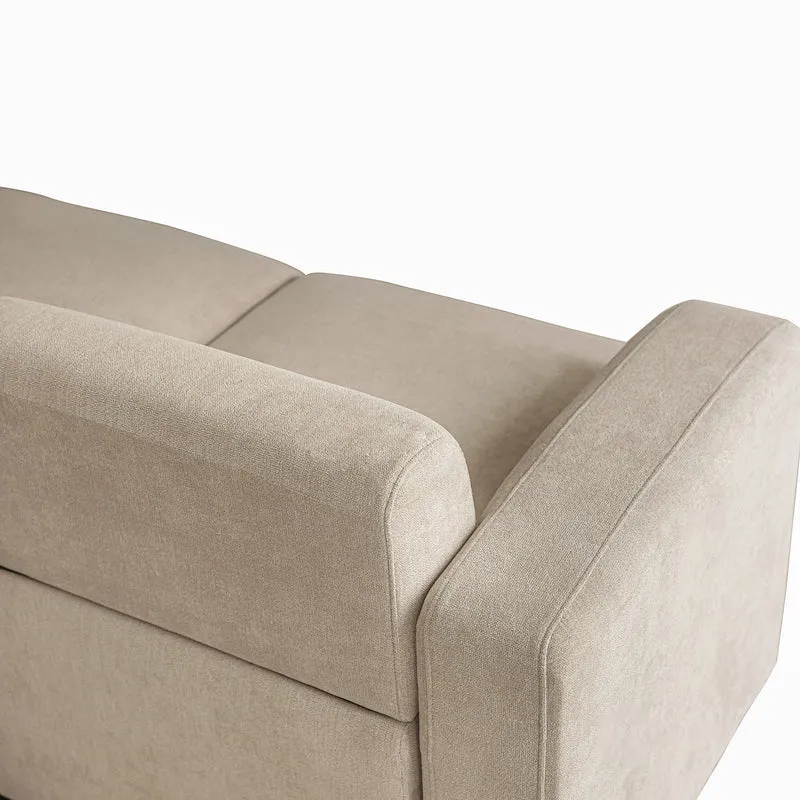 Canapé moderne rembourrés tissu chenille beige 3 places avec coussins SHIDADS BEIGE 3 SEATS