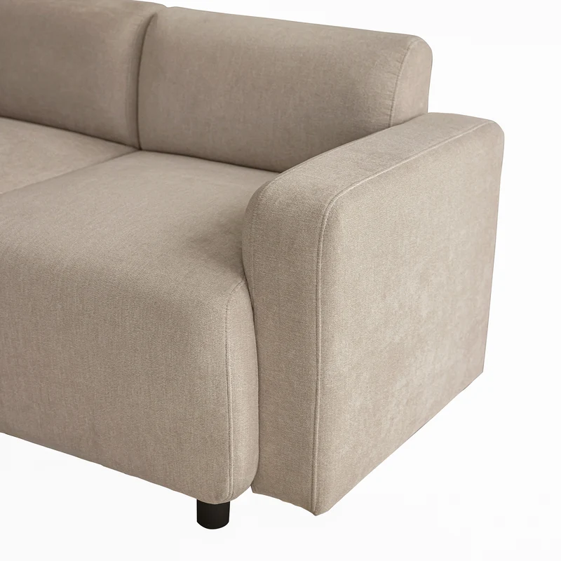 Canapé moderne rembourrés tissu chenille beige 3 places avec coussins SHIDADS BEIGE 3 SEATS