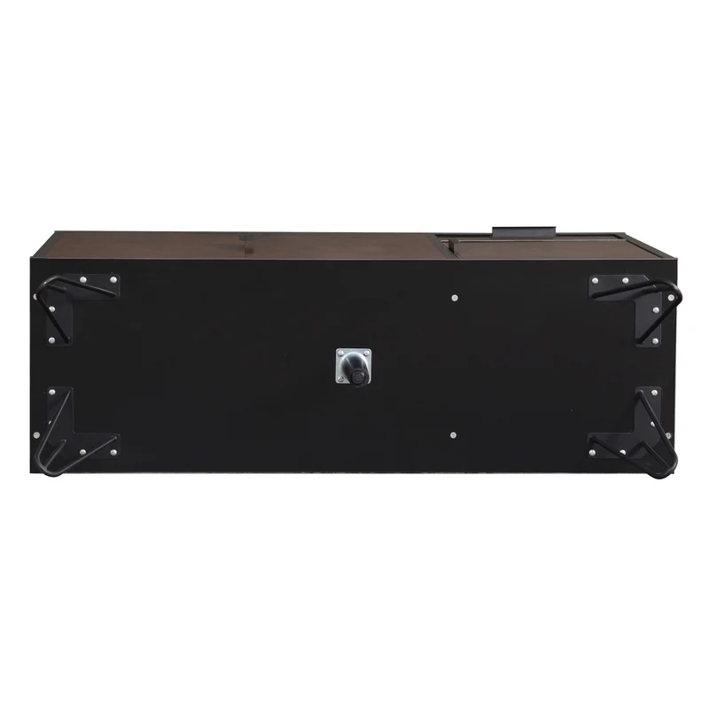 Buffet moderne effet bois foncé et noir avec tiroir 90x30x71,5cm BHOCAINS