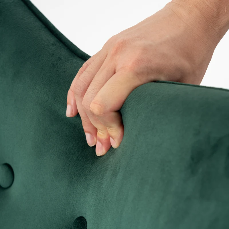 Fauteuil à bascule Scandinave velours vert pieds en bois clair EPPING SMALL VELVET GREEN