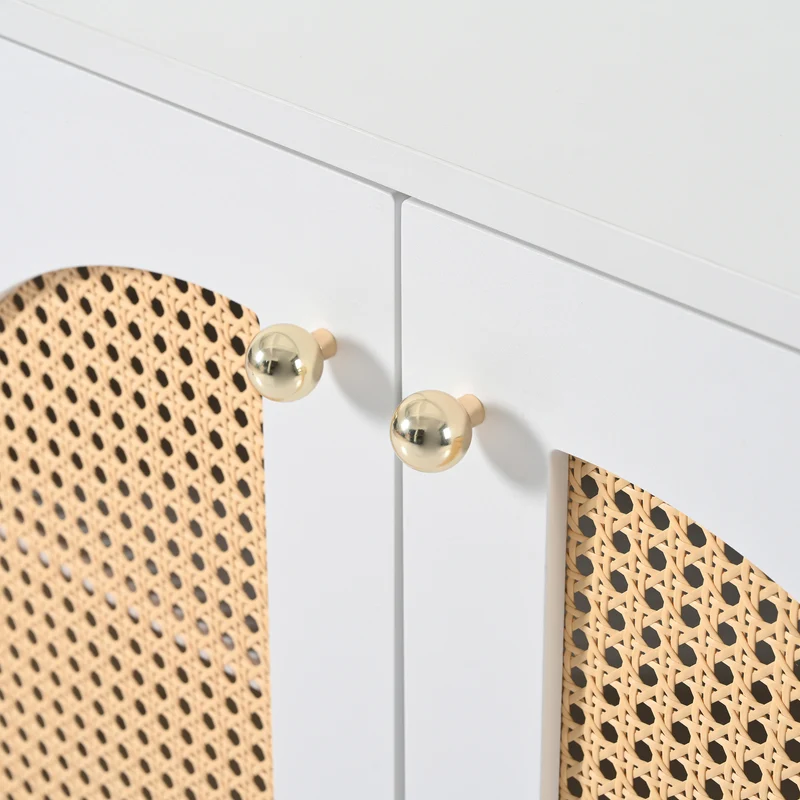 Buffet élégant blanc en rotin 4 portes SCIRQRAIN