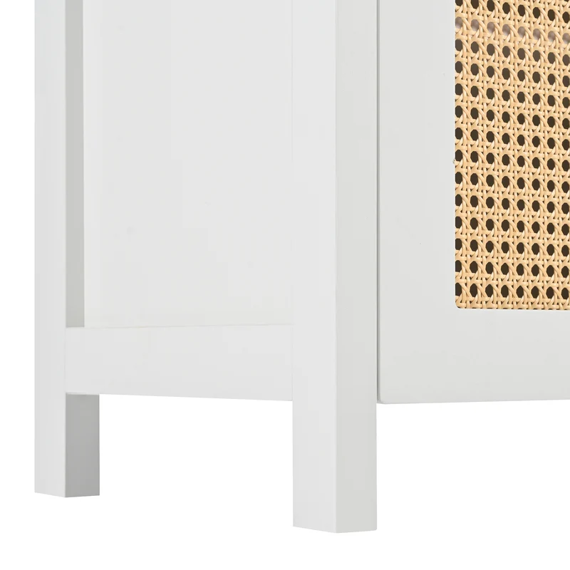 Buffet élégant blanc en rotin 4 portes SCIRQRAIN