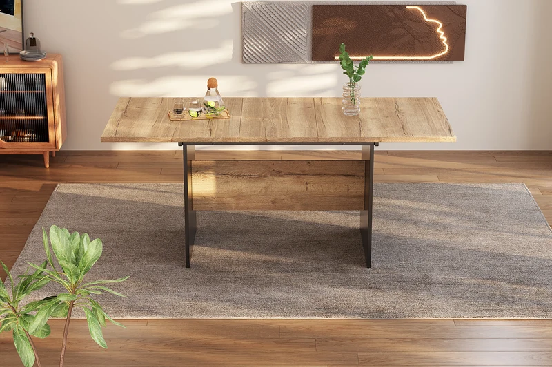 Table de salle à manger extensible effet bois 140-180*80 cm SCRAISCALS