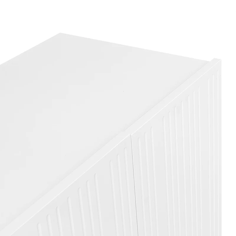 Buffet blanc 4 portes avec motif et rangement 120*37.5*80.8 cm EVRENS WHITE