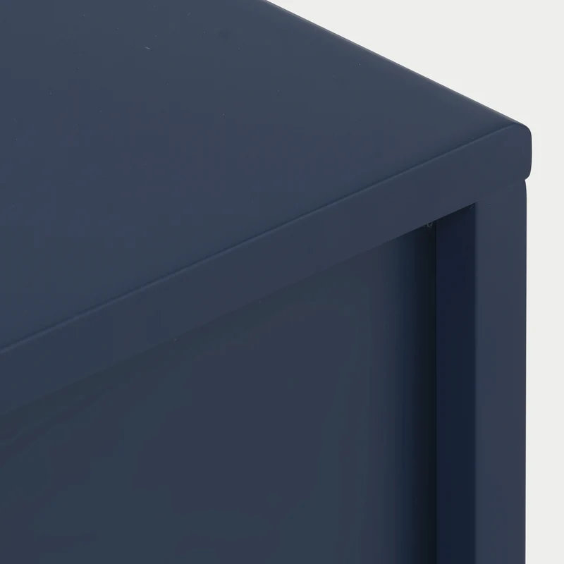 Lot de 2 tables de chevet bleu marine motif d'écailles pieds dorés H50/L35/P35 DRIRQEOX