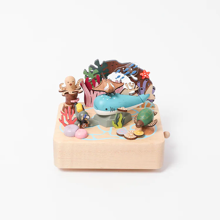 Boite musicale en bois - Amis de la mer