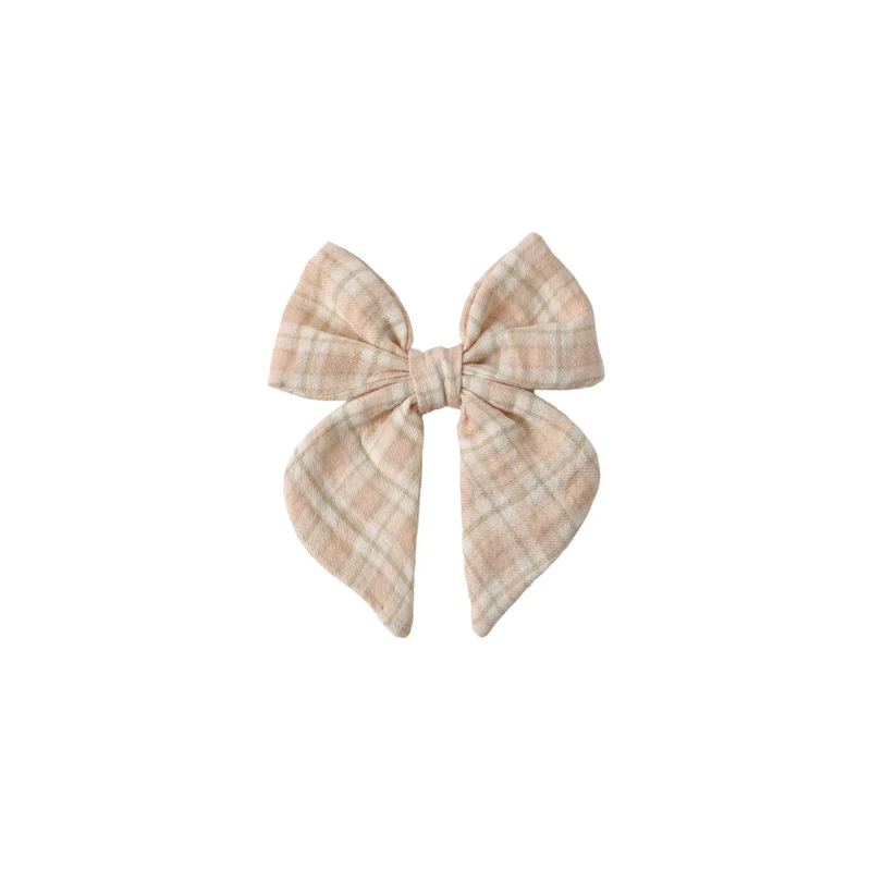 Boucle sur pince - Pink plaid