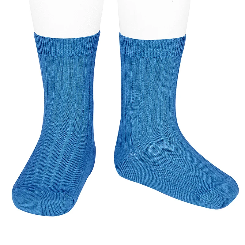 Chaussettes courtes côtelées - Electric blue
