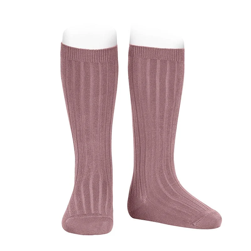 Chaussettes hautes côtelées - Iris