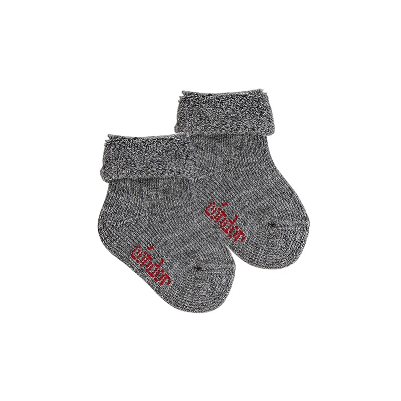 Chaussettes chunky | laine mérinos - Gris clair antidérapant