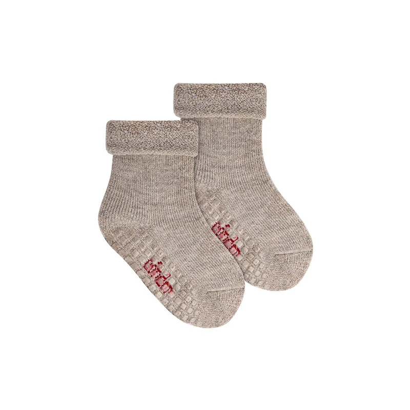 Chaussettes chunky | laine mérinos - Nougat antidérapant