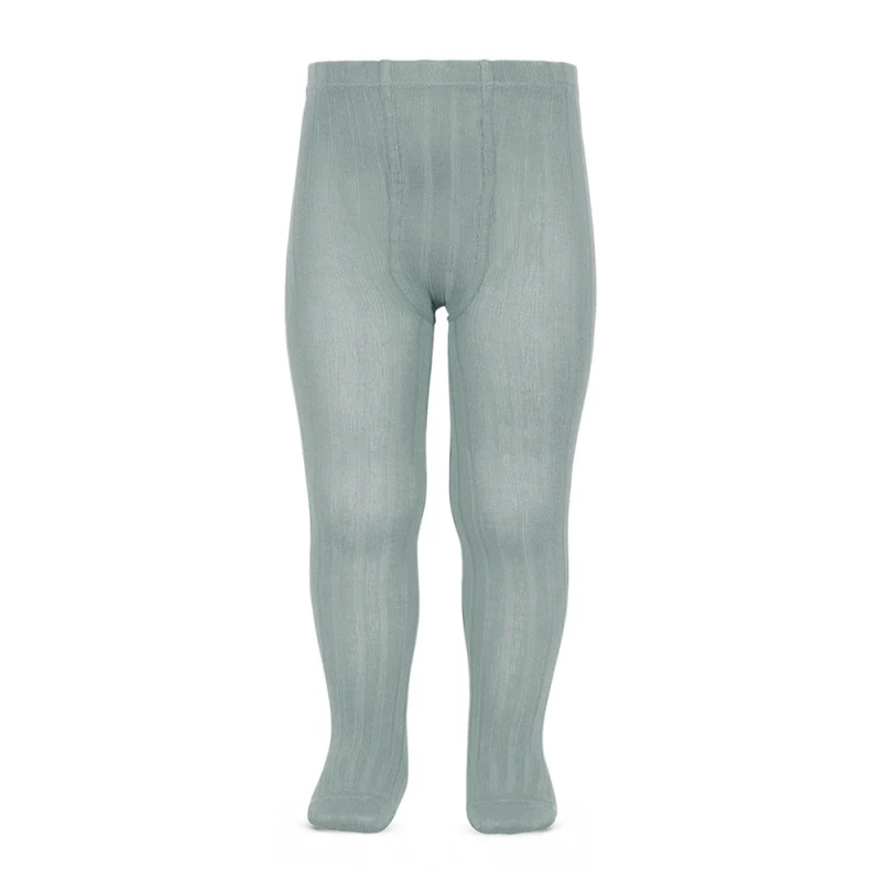 Collant côtelé | coton - Dry green