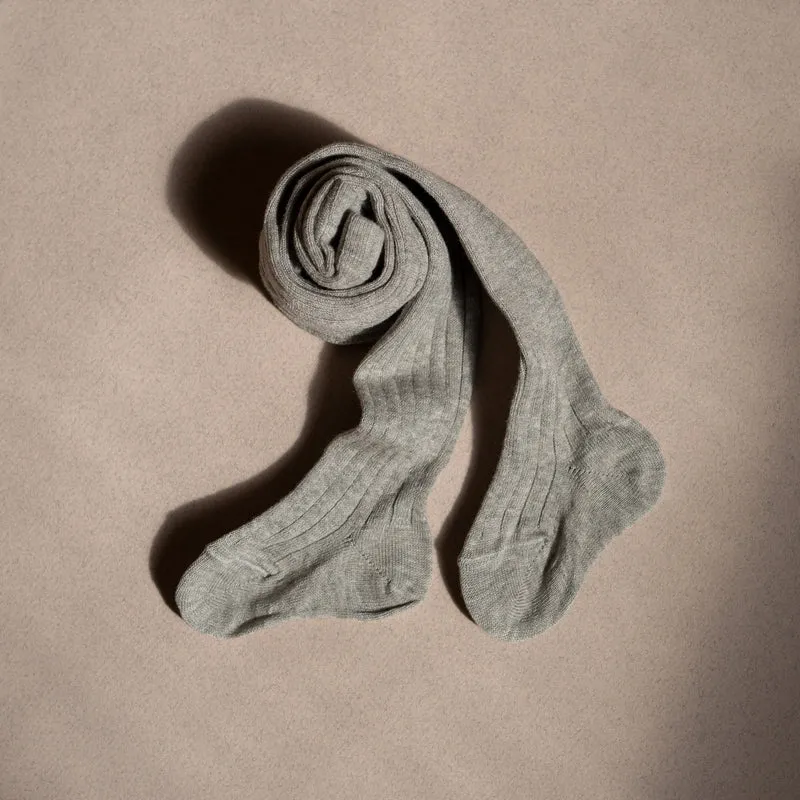 Collant côtelé | coton - Aluminium