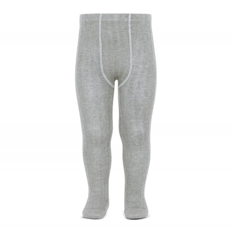Collant côtelé | coton - Aluminium