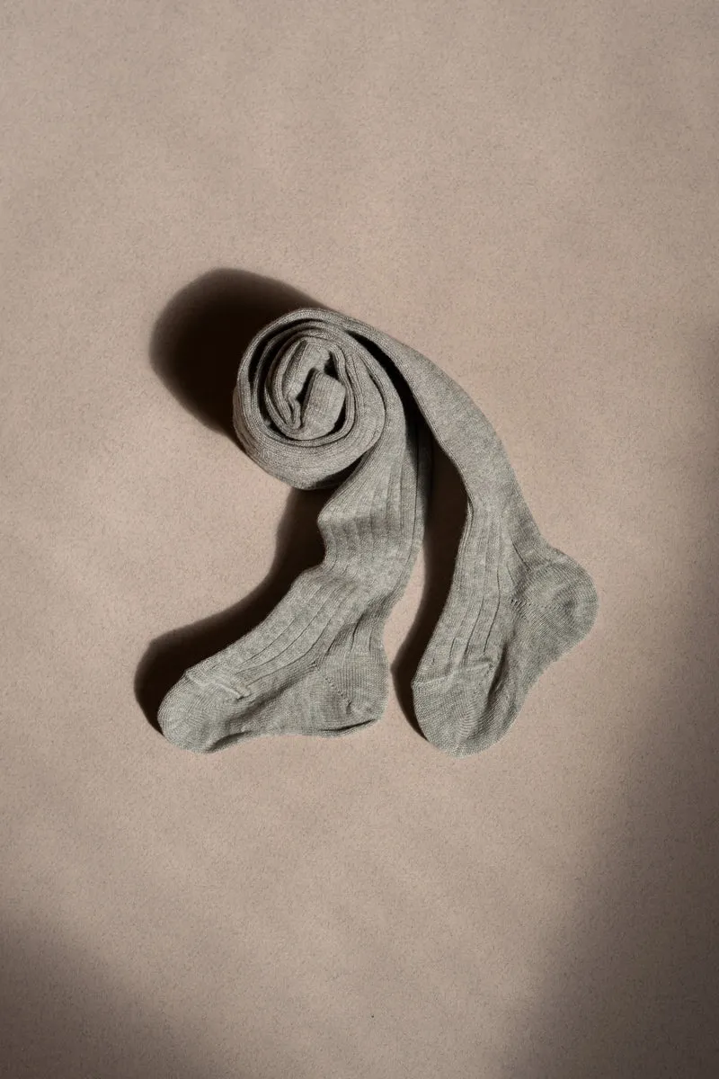 Collant côtelé | coton - Aluminium