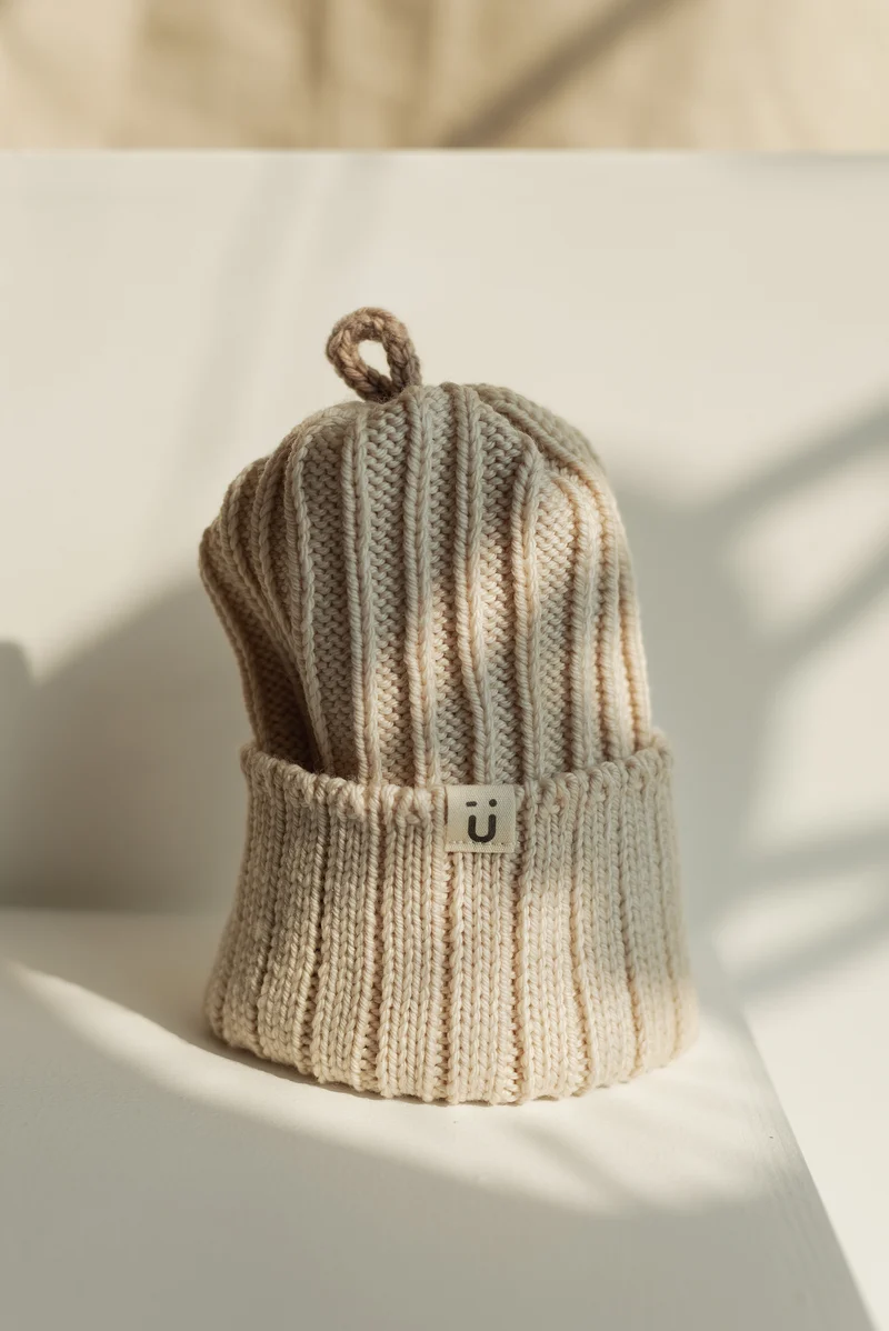 Tuque SORBET laine mérinos | mi-saison - Vanille | érable