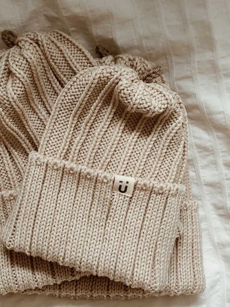 Tuque SORBET laine mérinos | mi-saison - Vanille | érable