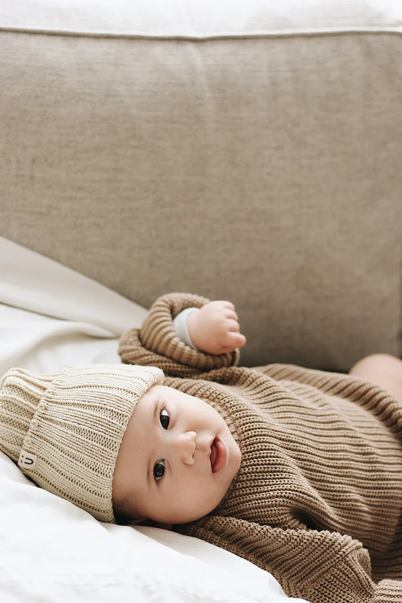 Tuque SORBET laine mérinos | mi-saison - Vanille | érable