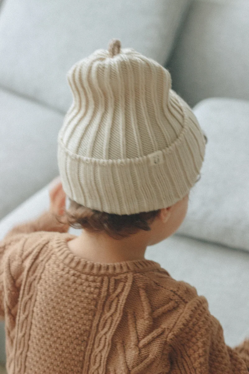 Tuque SORBET laine mérinos | mi-saison - Vanille | érable