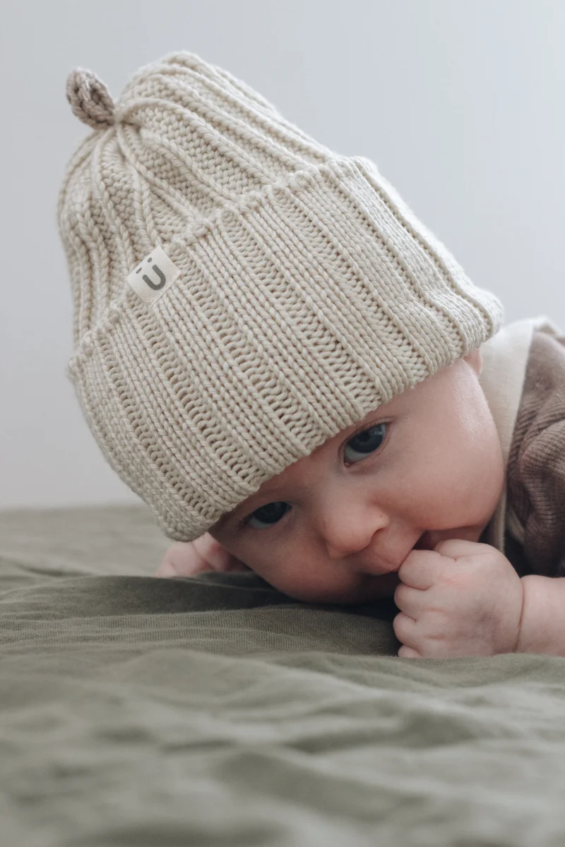 Tuque SORBET laine mérinos | mi-saison - Vanille | érable