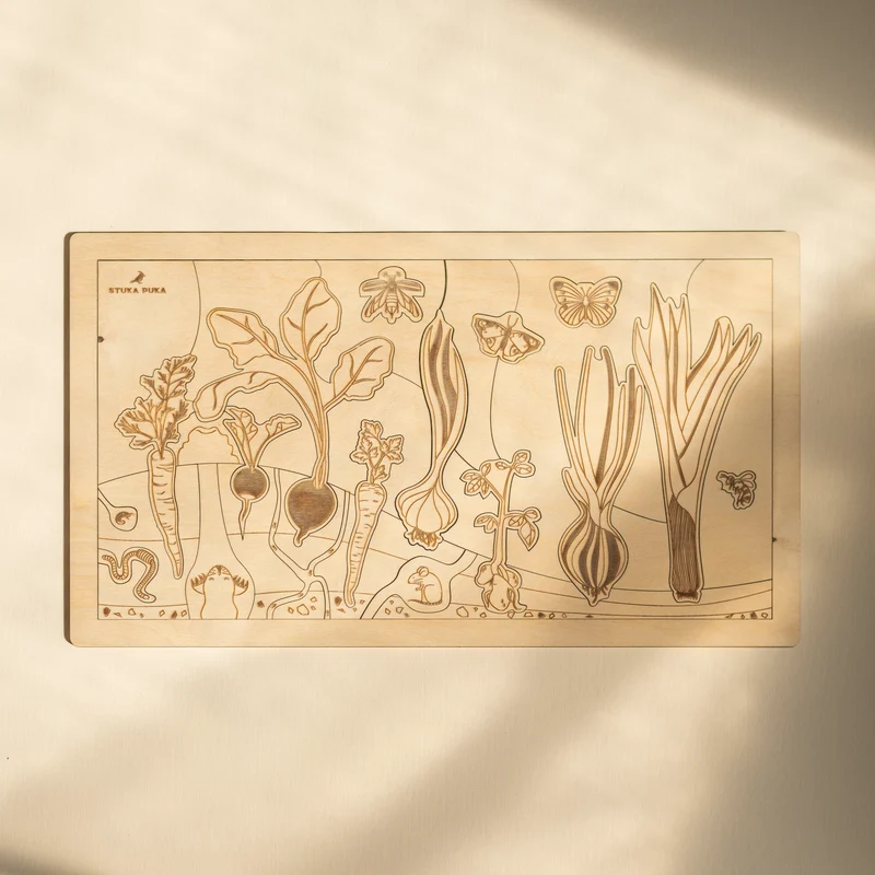 Casse-tête en bois éducatif (français) - Jardin