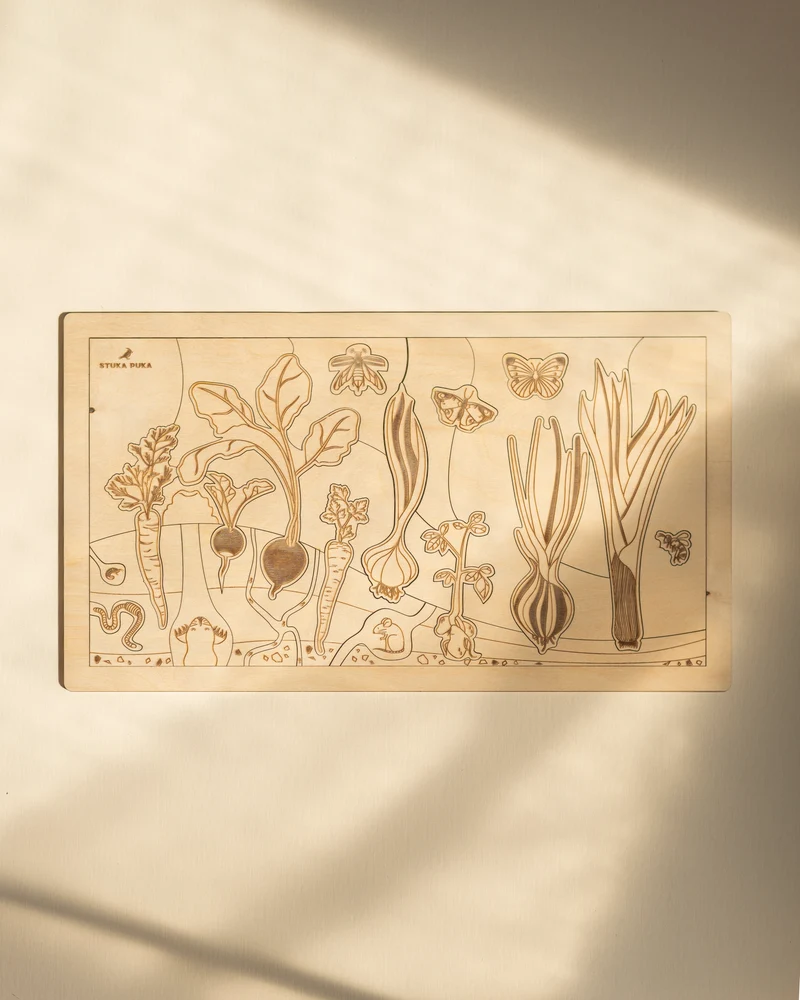 Casse-tête en bois éducatif (français) - Jardin