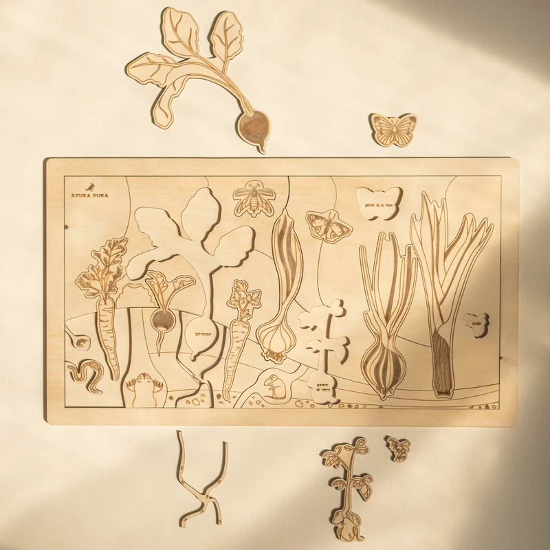 Casse-tête en bois éducatif (français) - Jardin