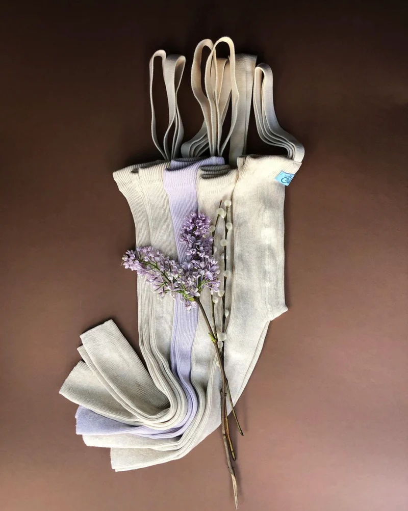 Collant à bretelles - Creamy lavender