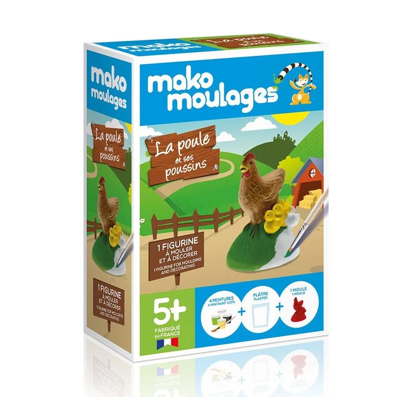 Kit créatif moulage + peinture - Poule et Poussin