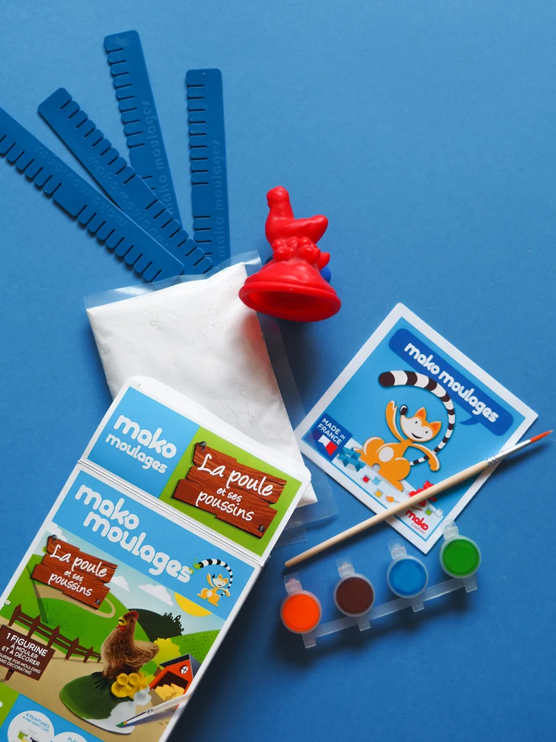 Kit créatif moulage + peinture - Poule et Poussin