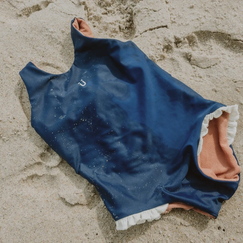 Maillot une-pièce réversible ♻️ | Lucile - Marine / Blush