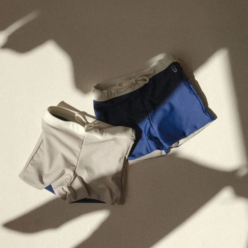 Maillot short réversible ♻️ | Gustave - Marine / Beige