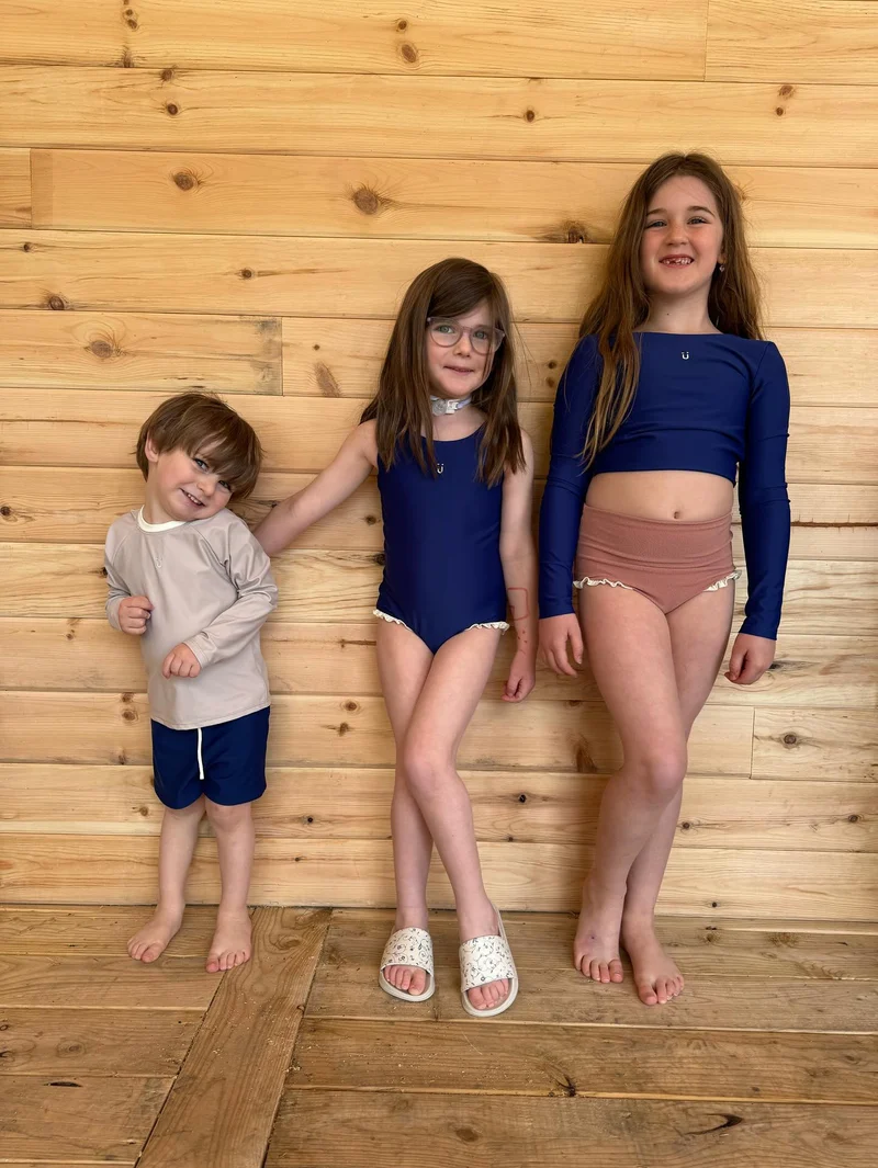 Maillot short réversible ♻️ | Gustave - Marine / Beige