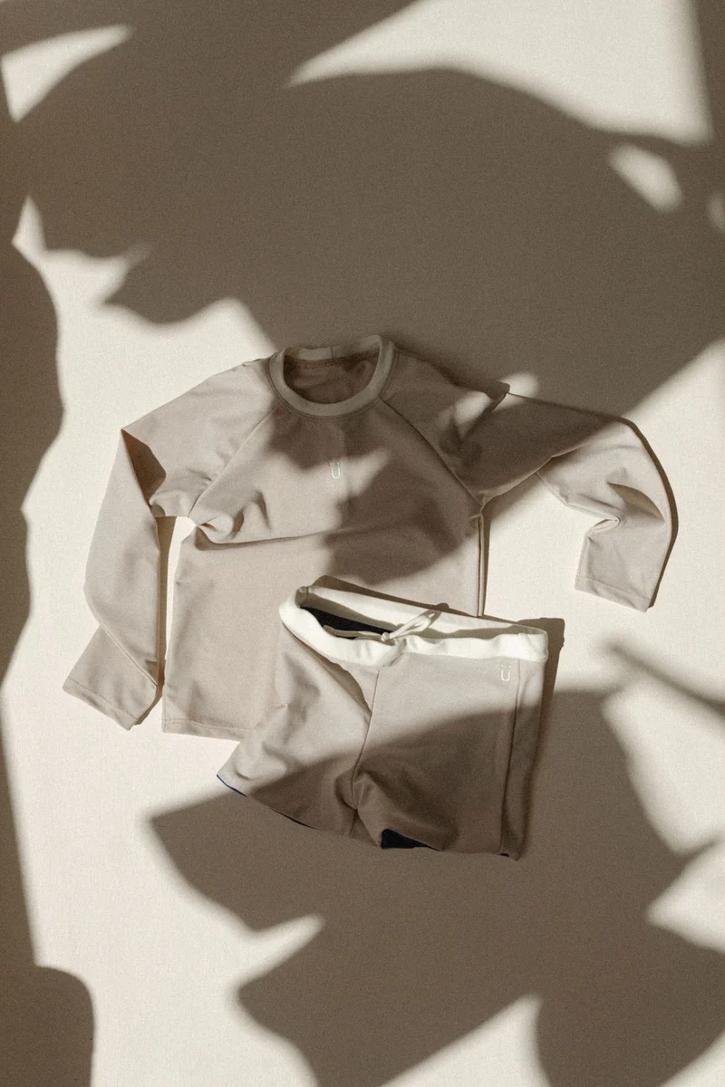 Maillot short réversible ♻️ | Gustave - Marine / Beige