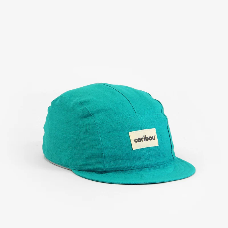 Casquette Caribou en lin - Turquoise