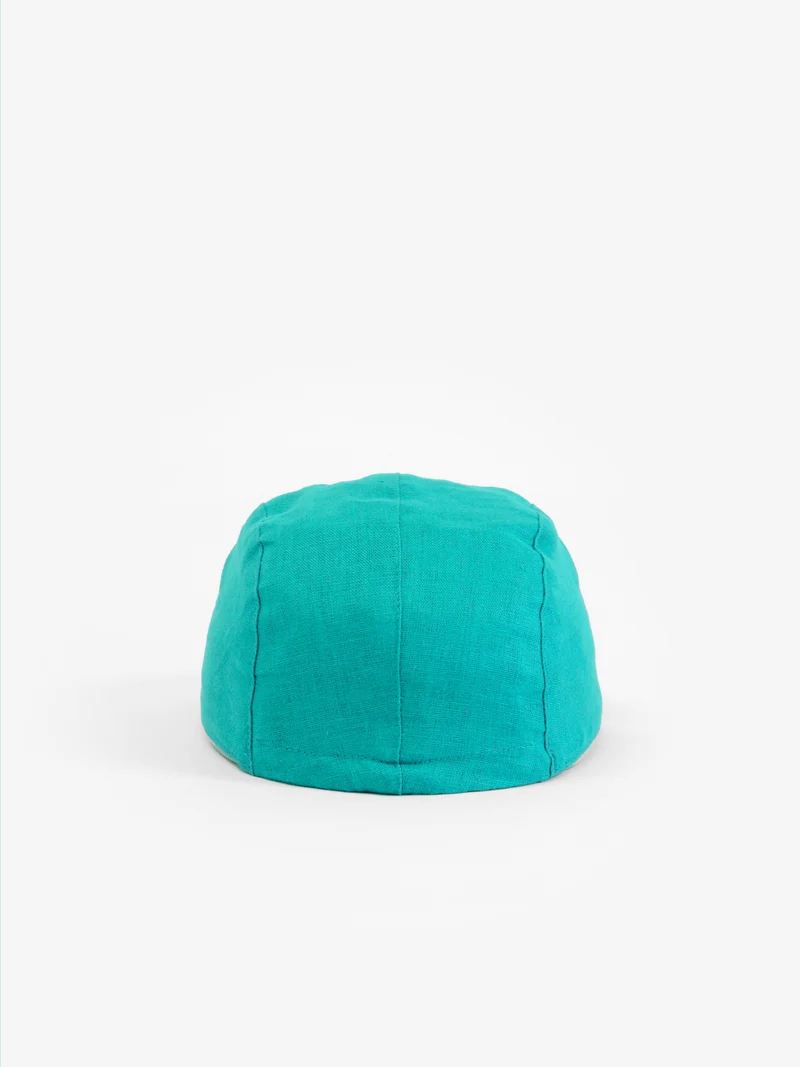 Casquette Caribou en lin - Turquoise